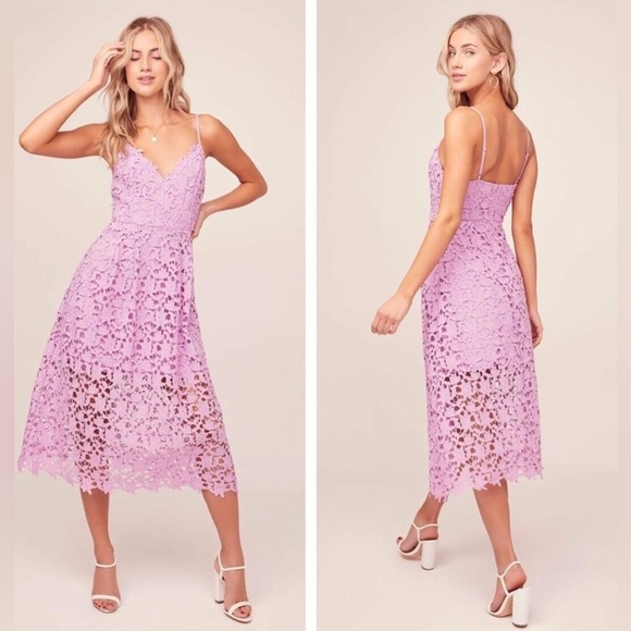 ASTR The Label lilac lace cami midi dress Size Small - Picture 2 of 6